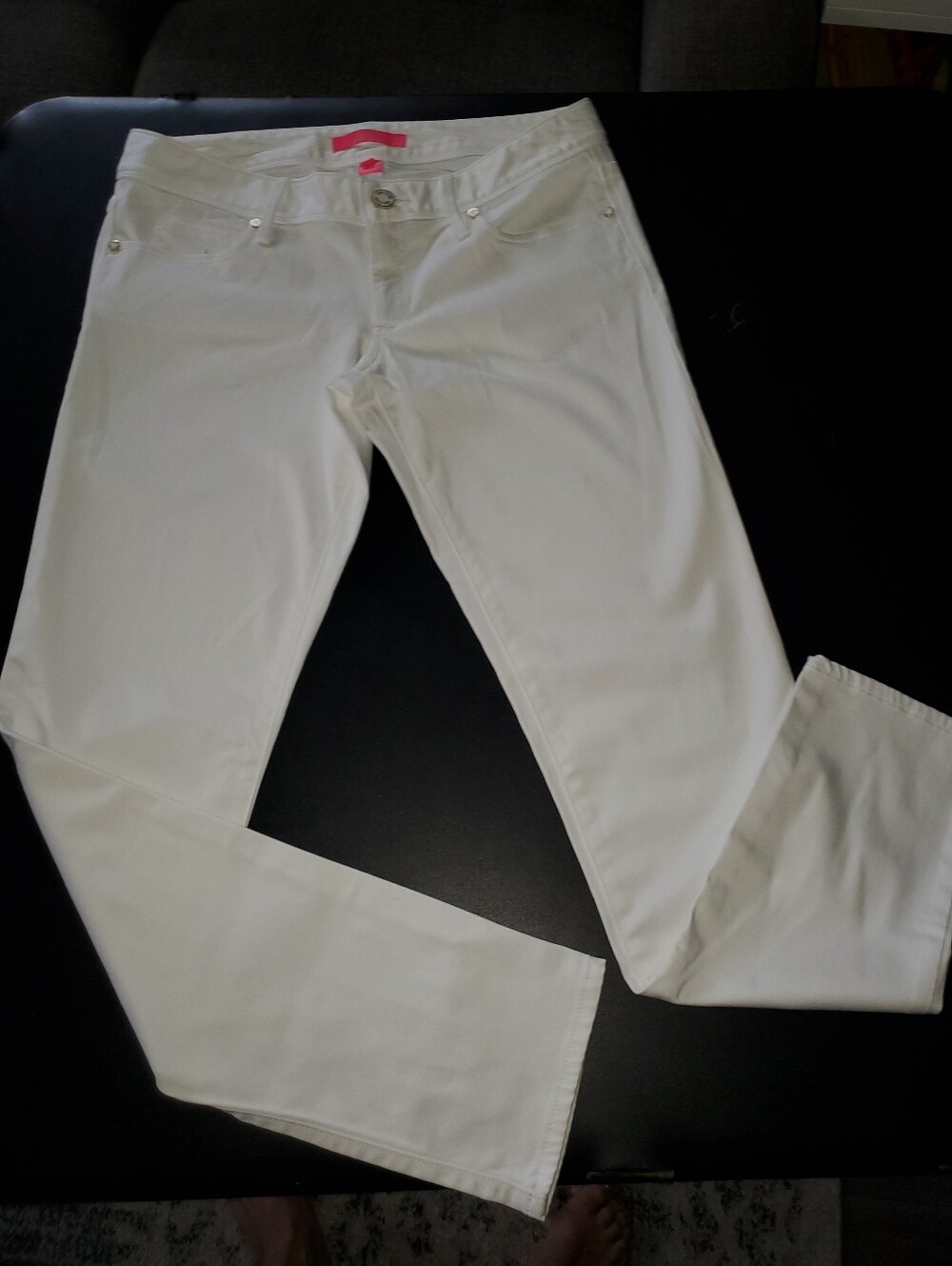 LILLY PULITZER WHITE LOW RISE SKINNY JEAN PANTS FIVE POCKET DESIGN WOMENS SIZE 6